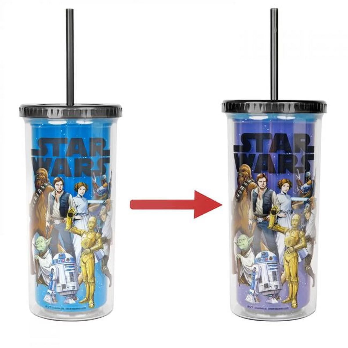 Star Wars Color Changing Tumbler with Lid & Straw E43239