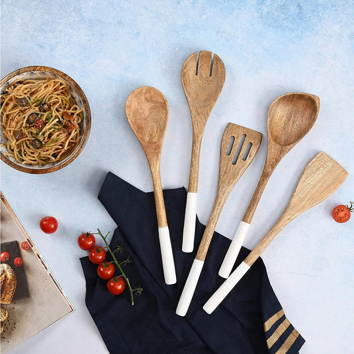 Set of 5 Acacia Wood Spoons A6571