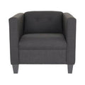 Black & Dark Brown Polyester Blend Arm Chair J116326