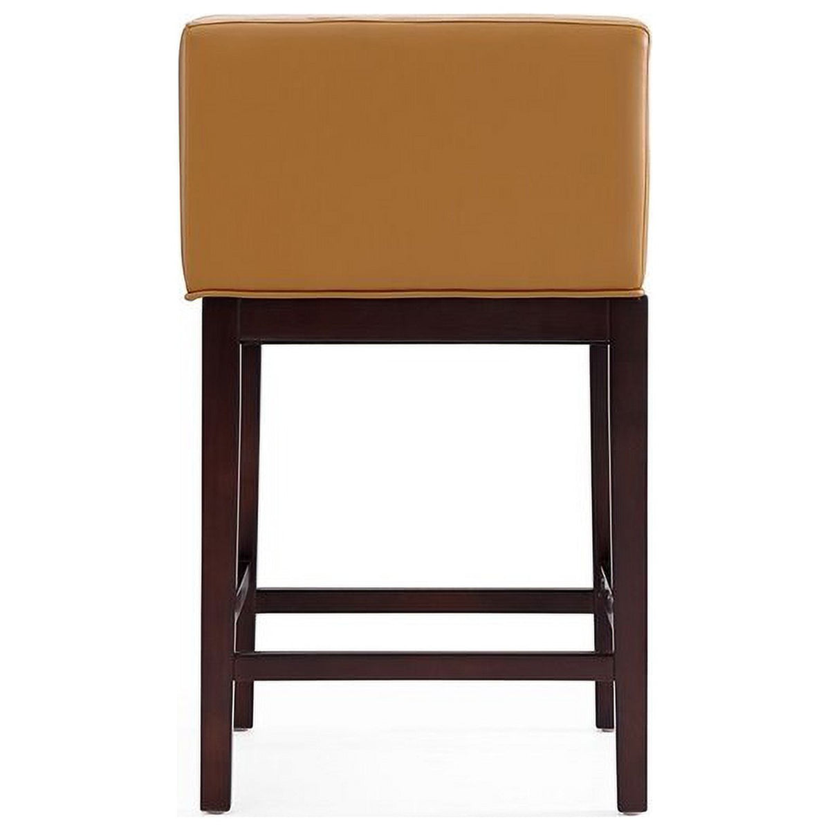 Camel and Dark Walnut Beech Wood Counter Height Bar Stool Q690877