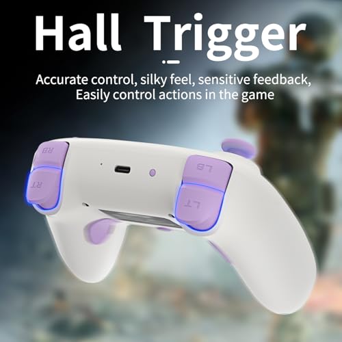 Wireless Gaming Controller 2.4G Gamepad Hall Effect RGB Lights V557