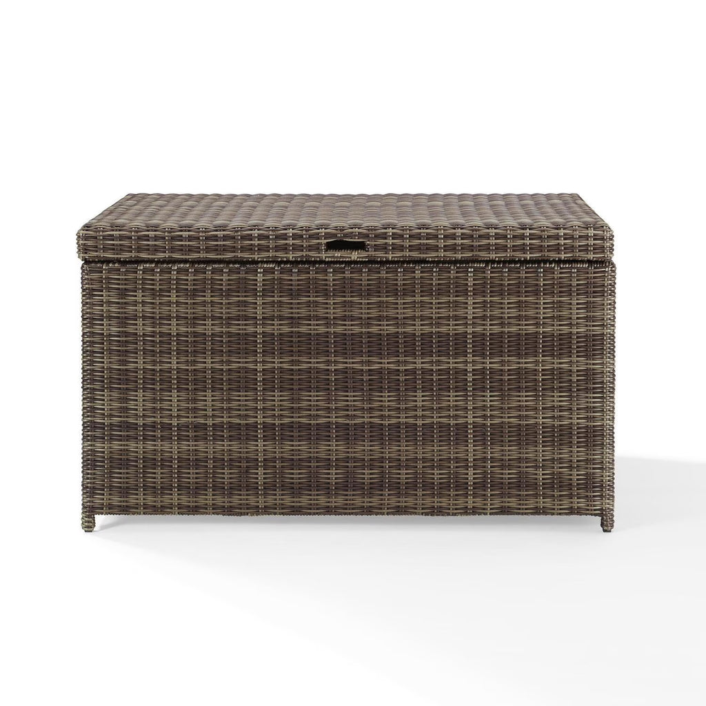 Weathered Brown Wicker Patio Deck Box K9734