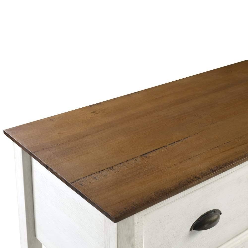 Reclaimed Barnwood White 3 Drawer Buffet Table Q1782