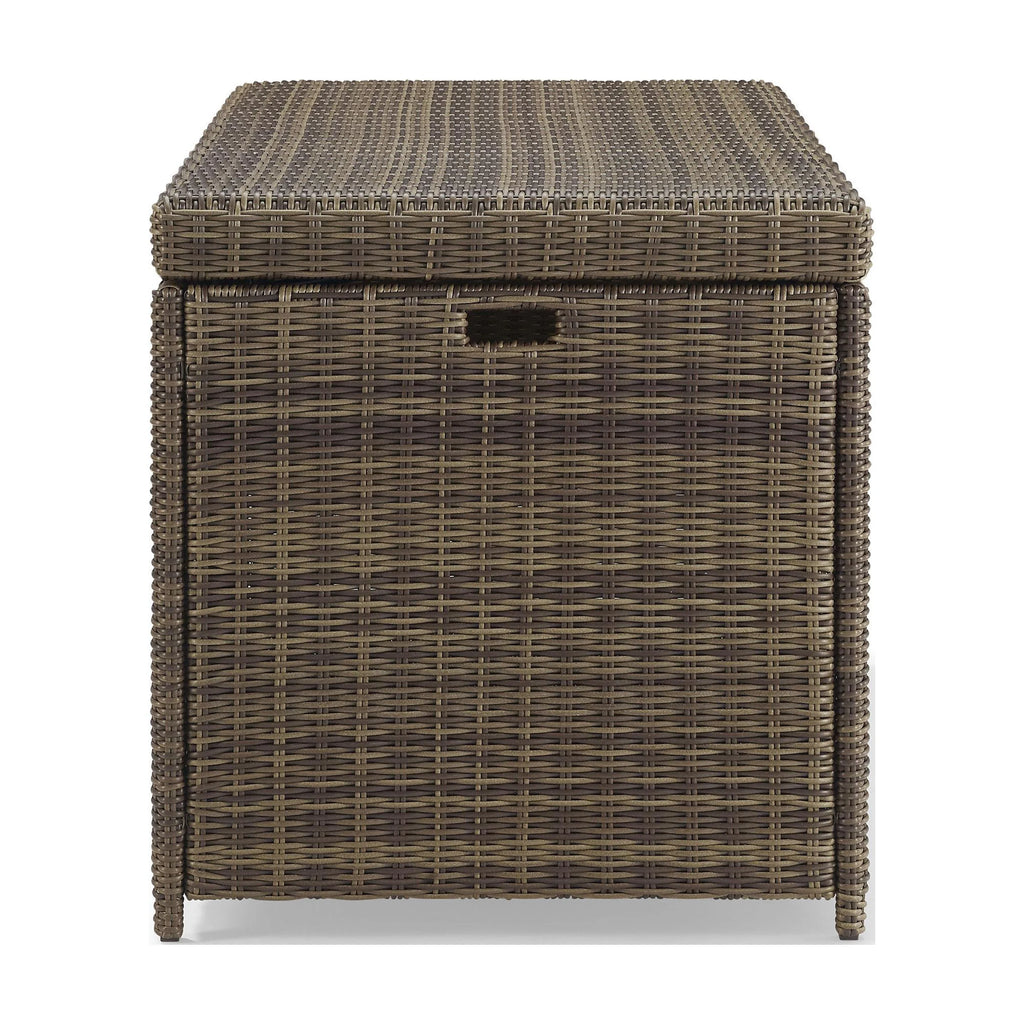 Weathered Brown Wicker Patio Deck Box K9734