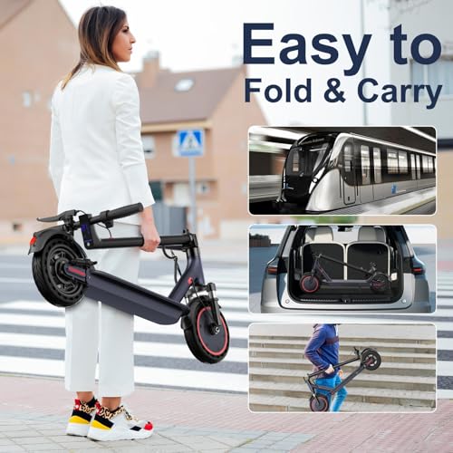 Folding Electric Scooter with Solid Tires and Dual Suspension U642273