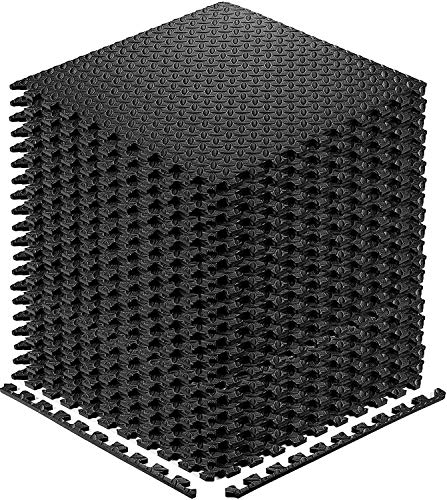 20 Pcs Black Interlocking EVA Foam Exercise Mats O1840