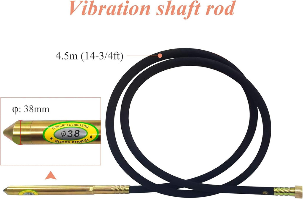 Concrete Vibrator 2HP 110V 16,000VPM Handheld with Shaft Rod 4.5m K614
