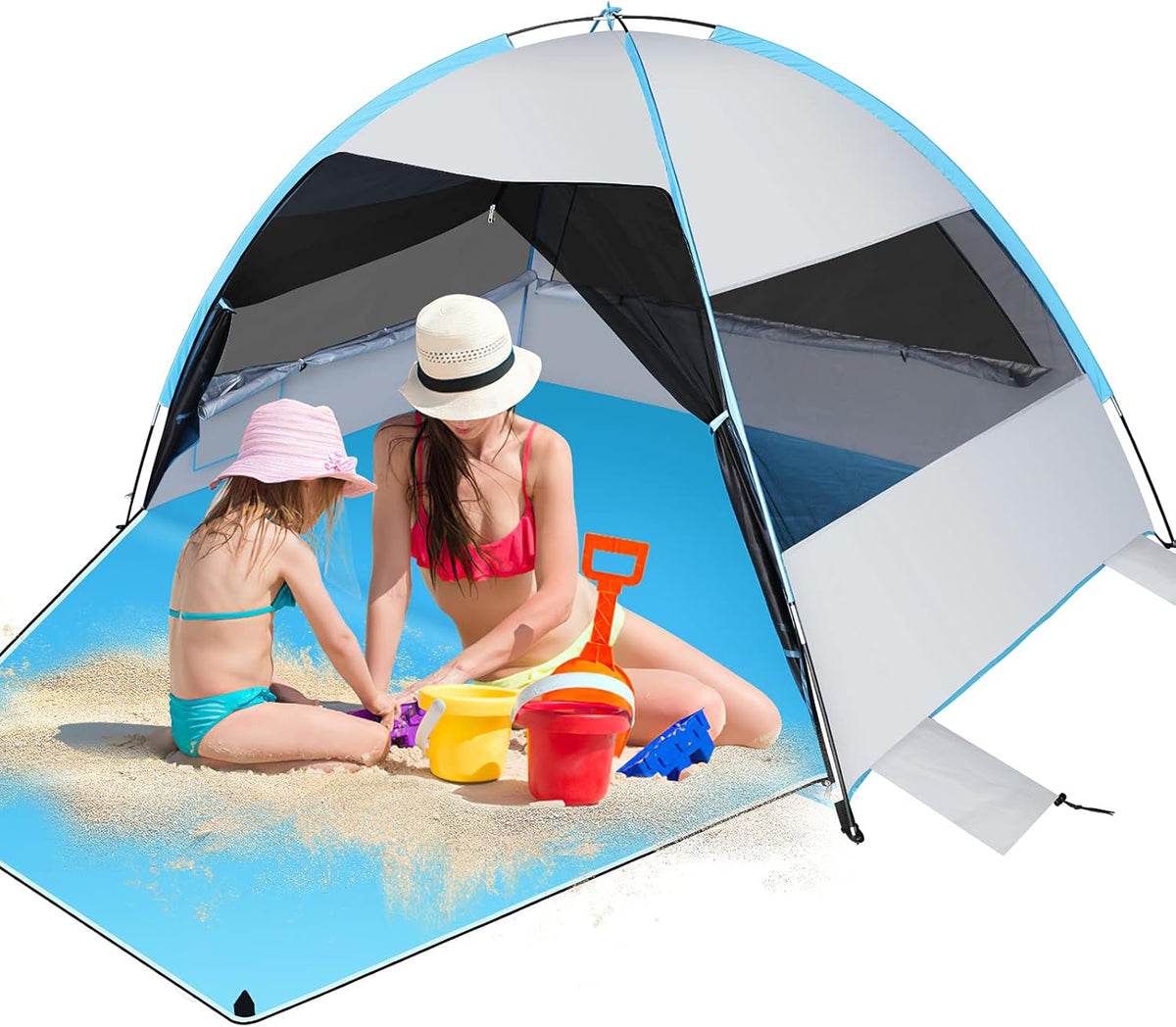 Large Beach Tent with Extended Floor & 3 Ventilating Mesh Windows X31995