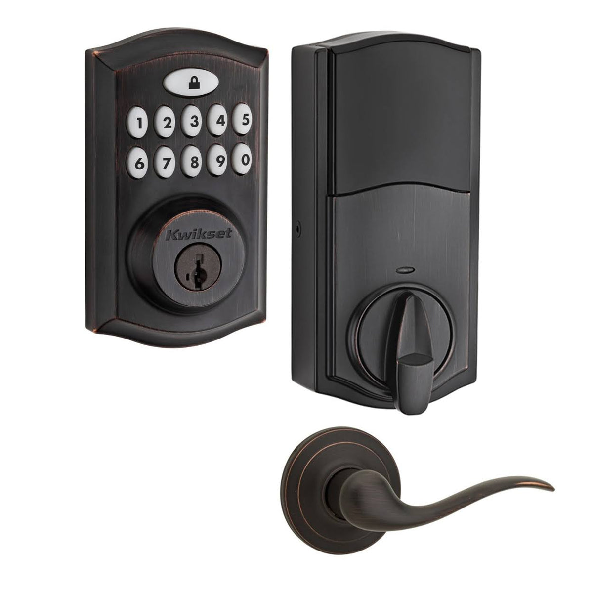 Venetian Bronze SmartKey Deadbolt with Passage Lever M9739