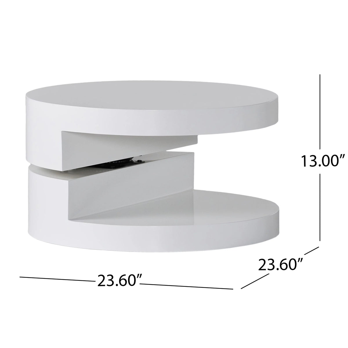 Glossy White Rotating Coffee Table A907