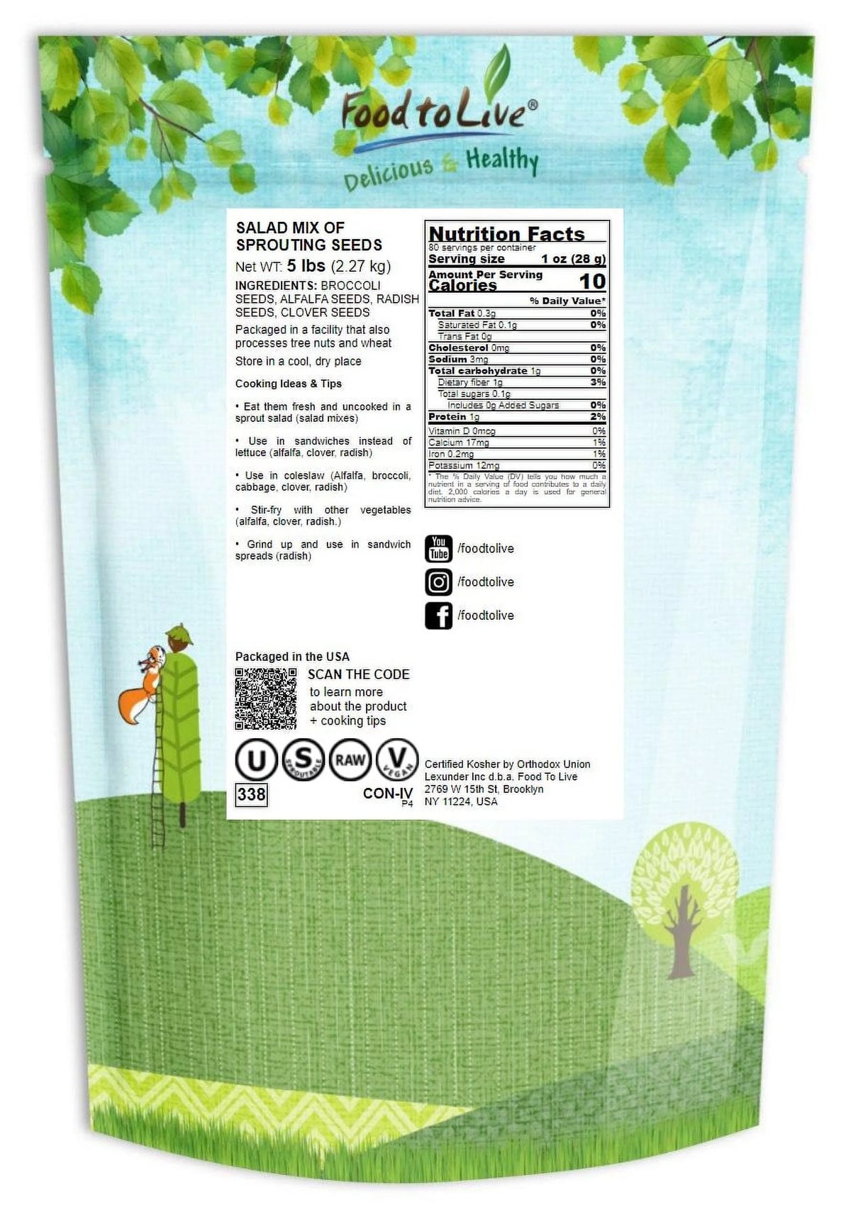 5 Pounds Sprouting Seeds Salad Mix J623418