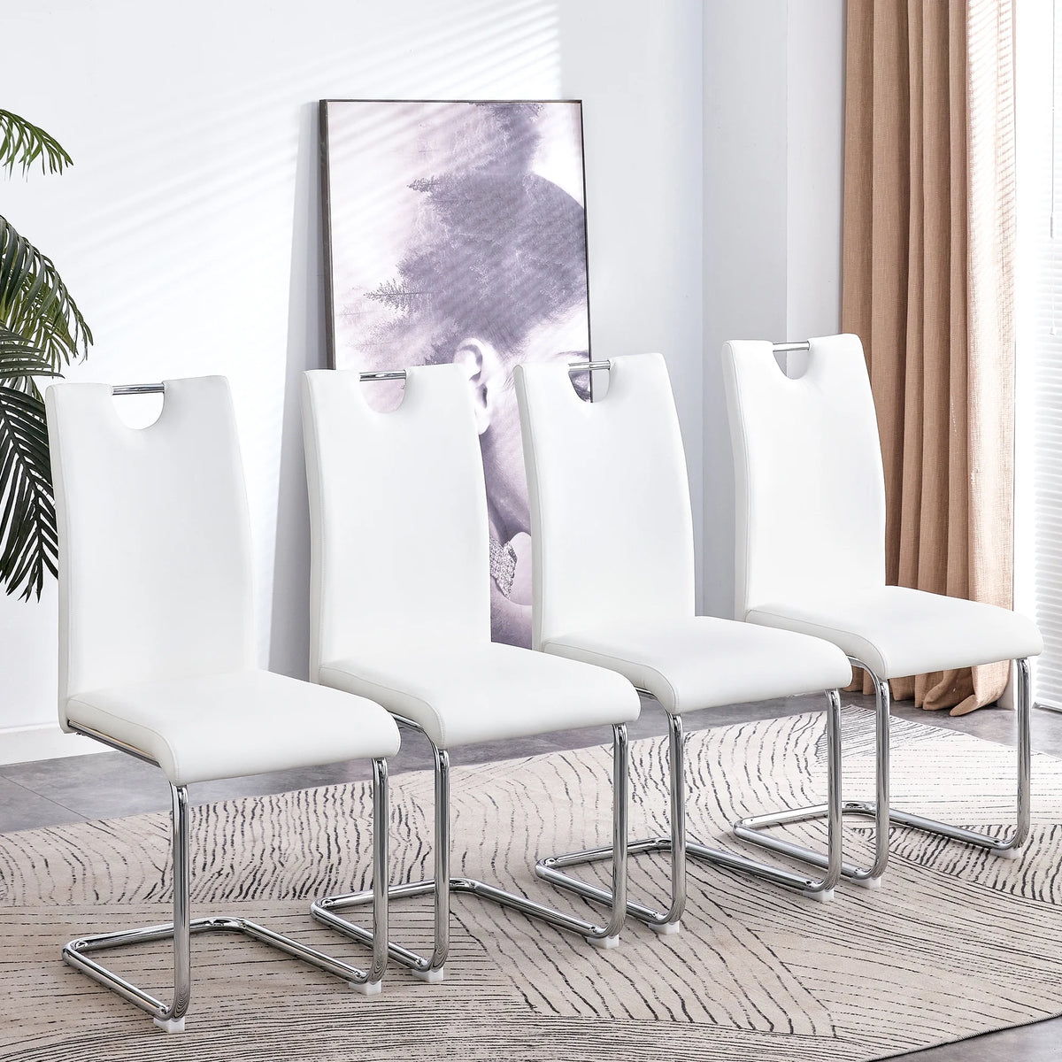5 Piece 47 Inch Round MDF Dining Table Set D503618