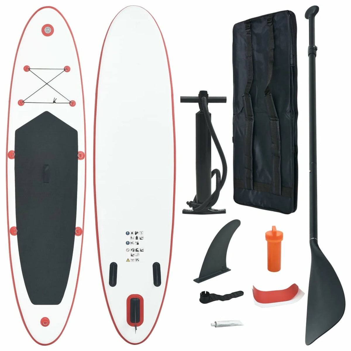 Inflatable Paddle Board Surfboard Red and White S570761