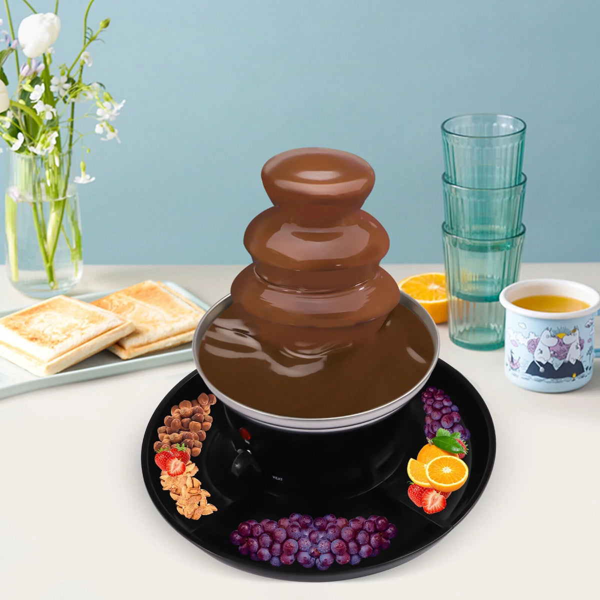 3 Tiers Stainless Steel Chocolate Fondue Fountain D39794
