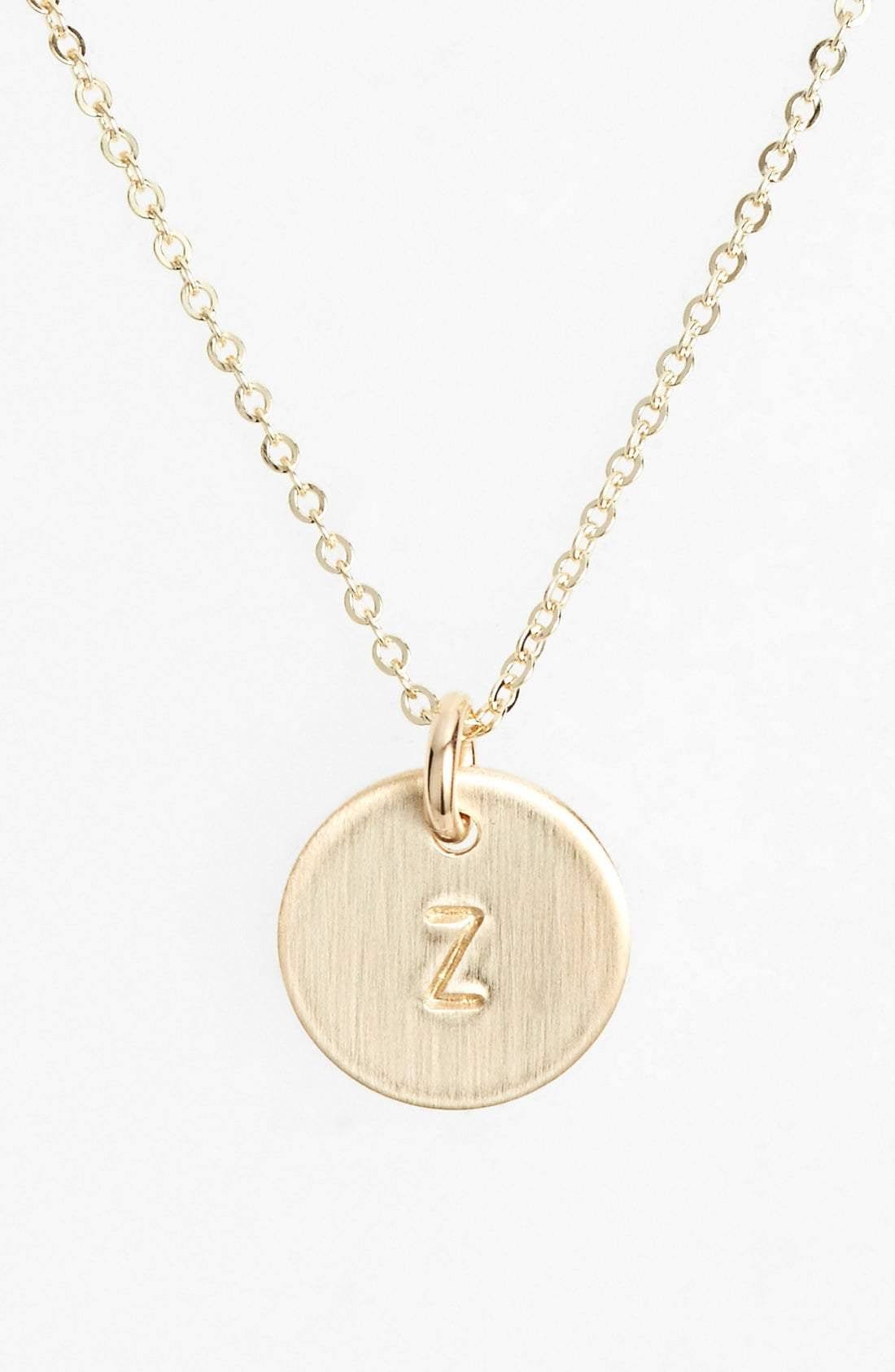 14K Gold Fill Initial Mini Circle Necklace D858