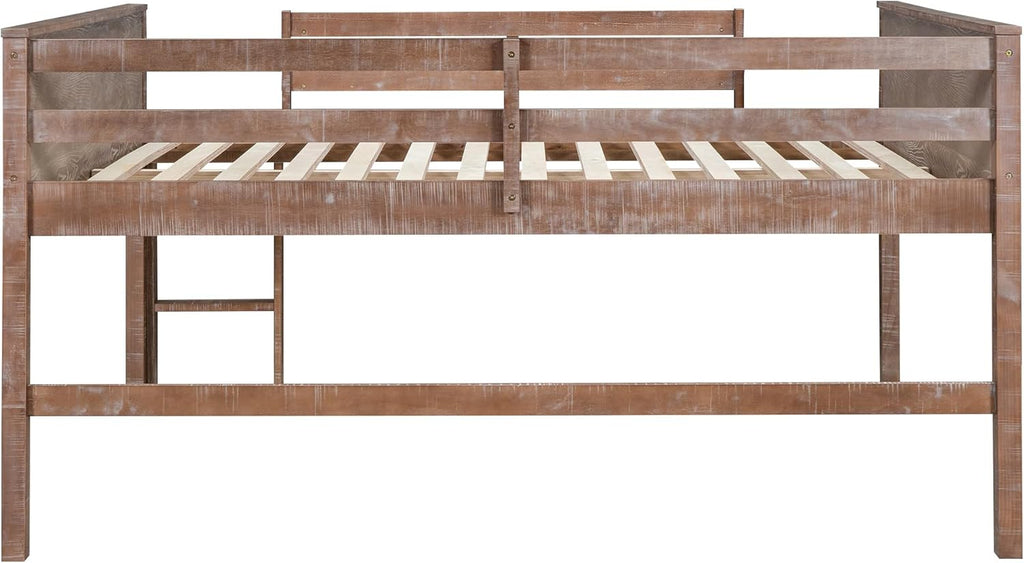 Twin Size Wood Loft Bed with Hanging Clothes Rack M207665