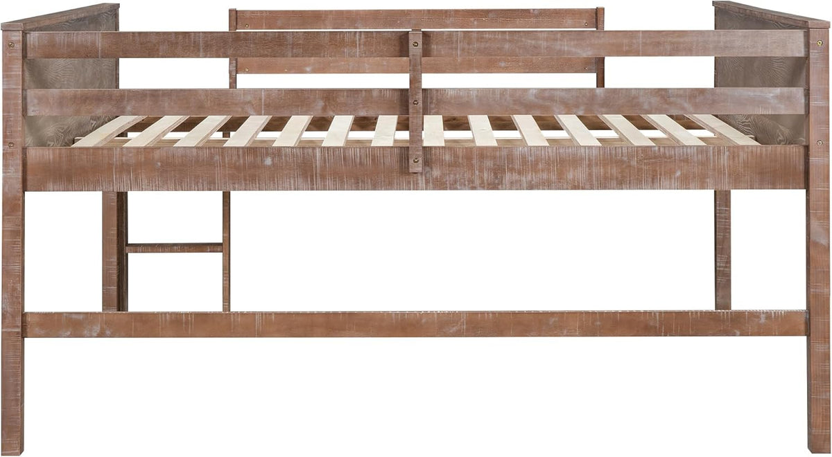 Twin Size Wood Loft Bed with Hanging Clothes Rack M207665