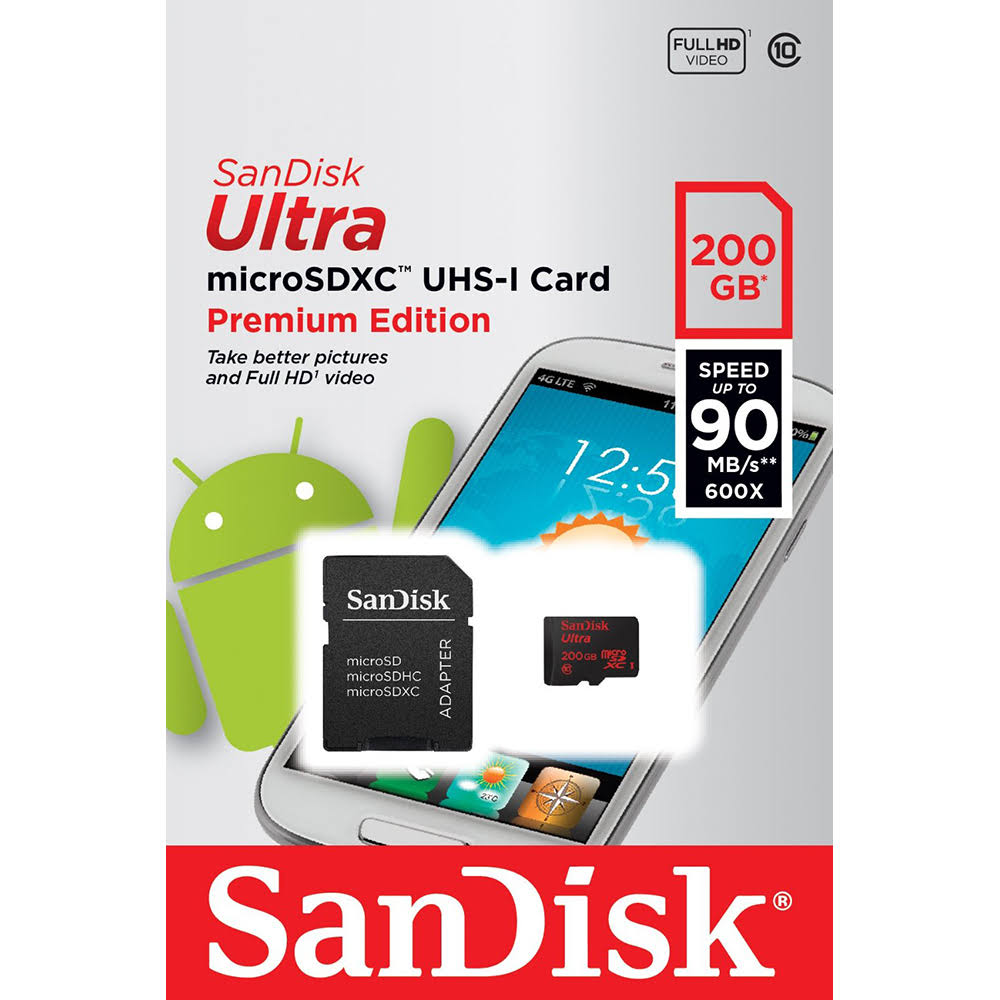 200 GB MicroSDXC Memory Card with SD Adapter T43989