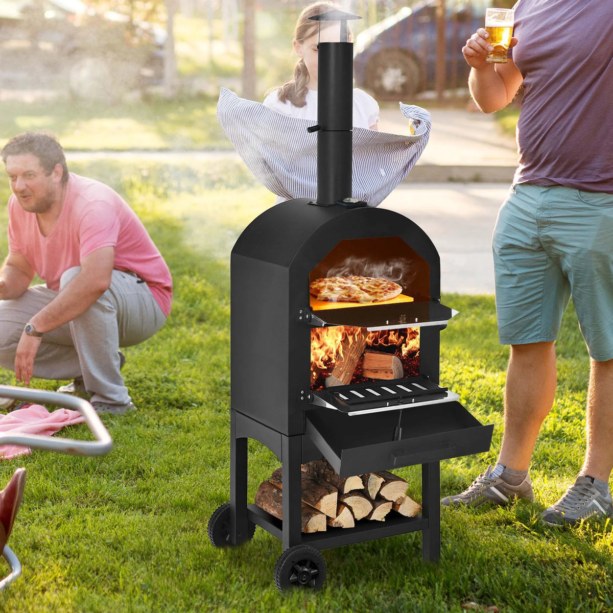 Outdoor Wood Fire Pizza Oven with Pizza Stone I392024