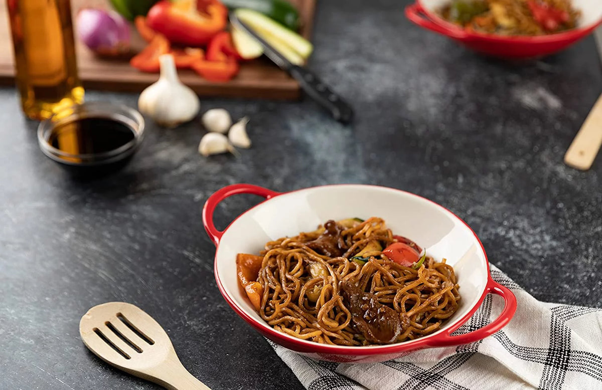 Ceramic Mini Wok Dishes, 40 Oz, Set of 2 D233170