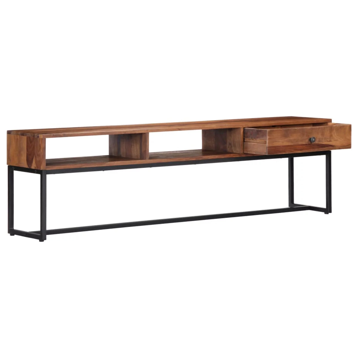 Sheesham Wood TV Stand with Storage Drawer and 2 Open Compartments W11495