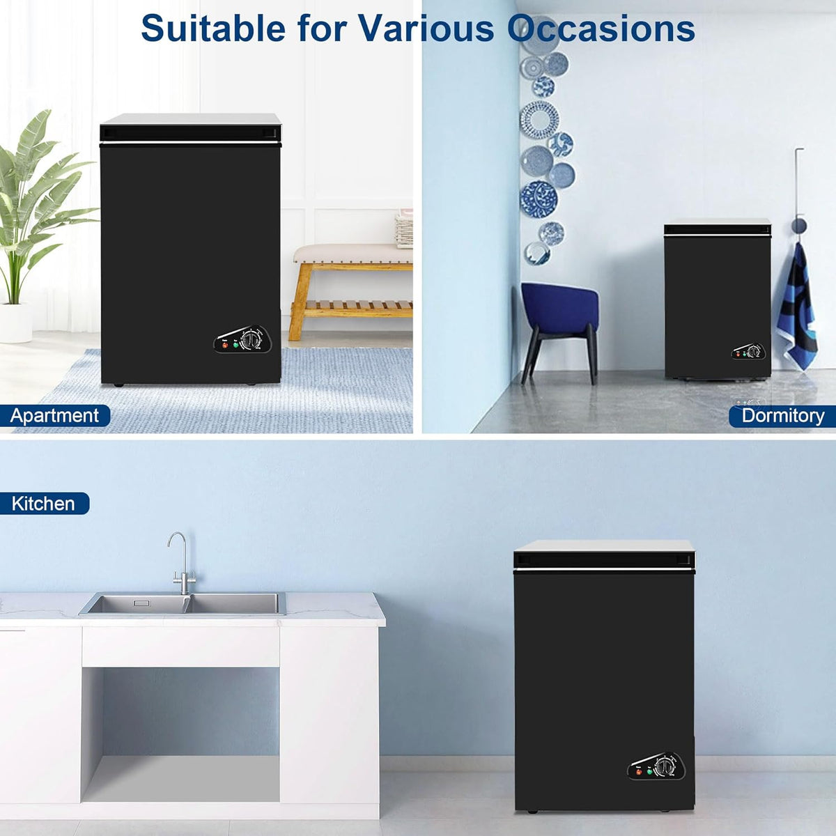 Compact Chest Freezer 4.0 cu ft with Removable Basket T390428