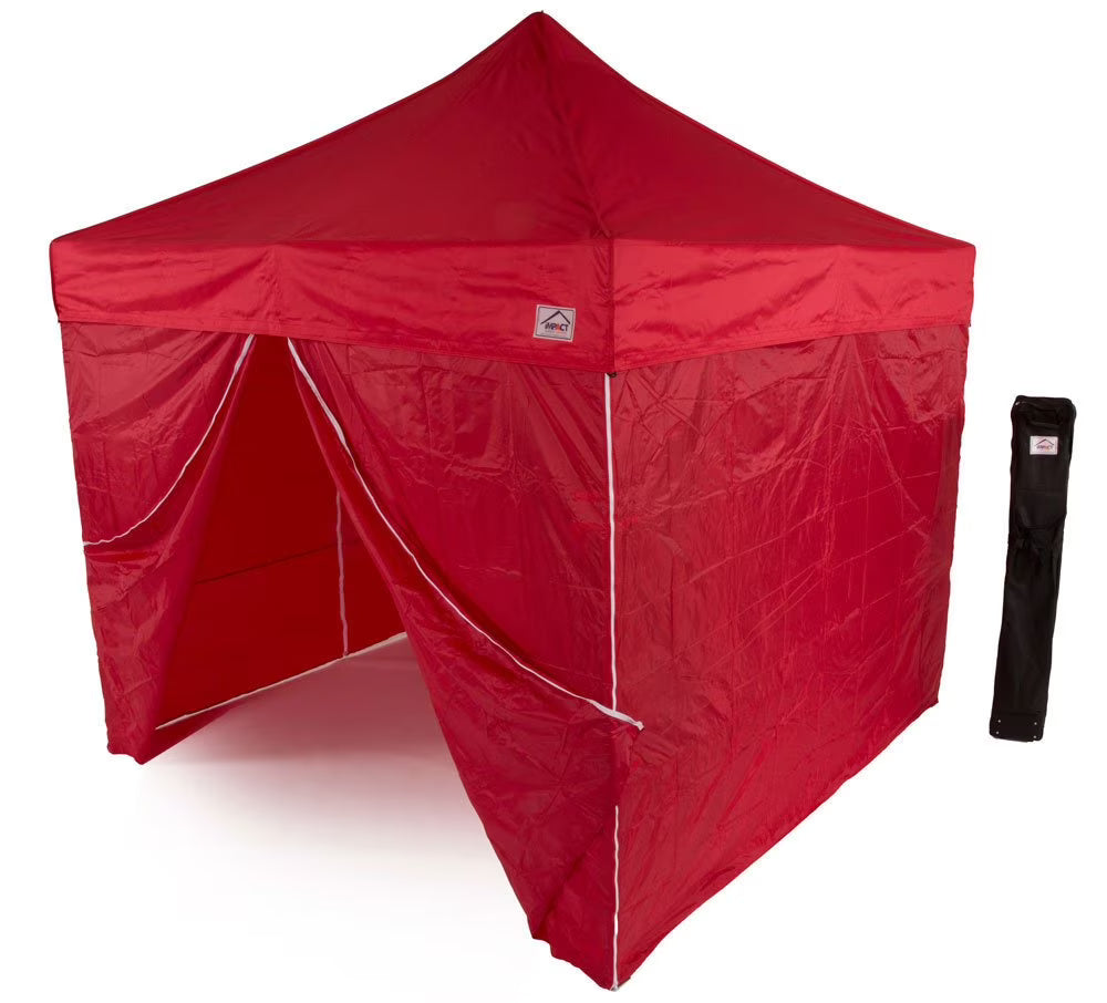 Red 10 x 10 Pop Up Canopy Tent with Roller Bag U984493