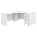 L-Shaped Computer Desk with Mobile File Cabinet M9243
