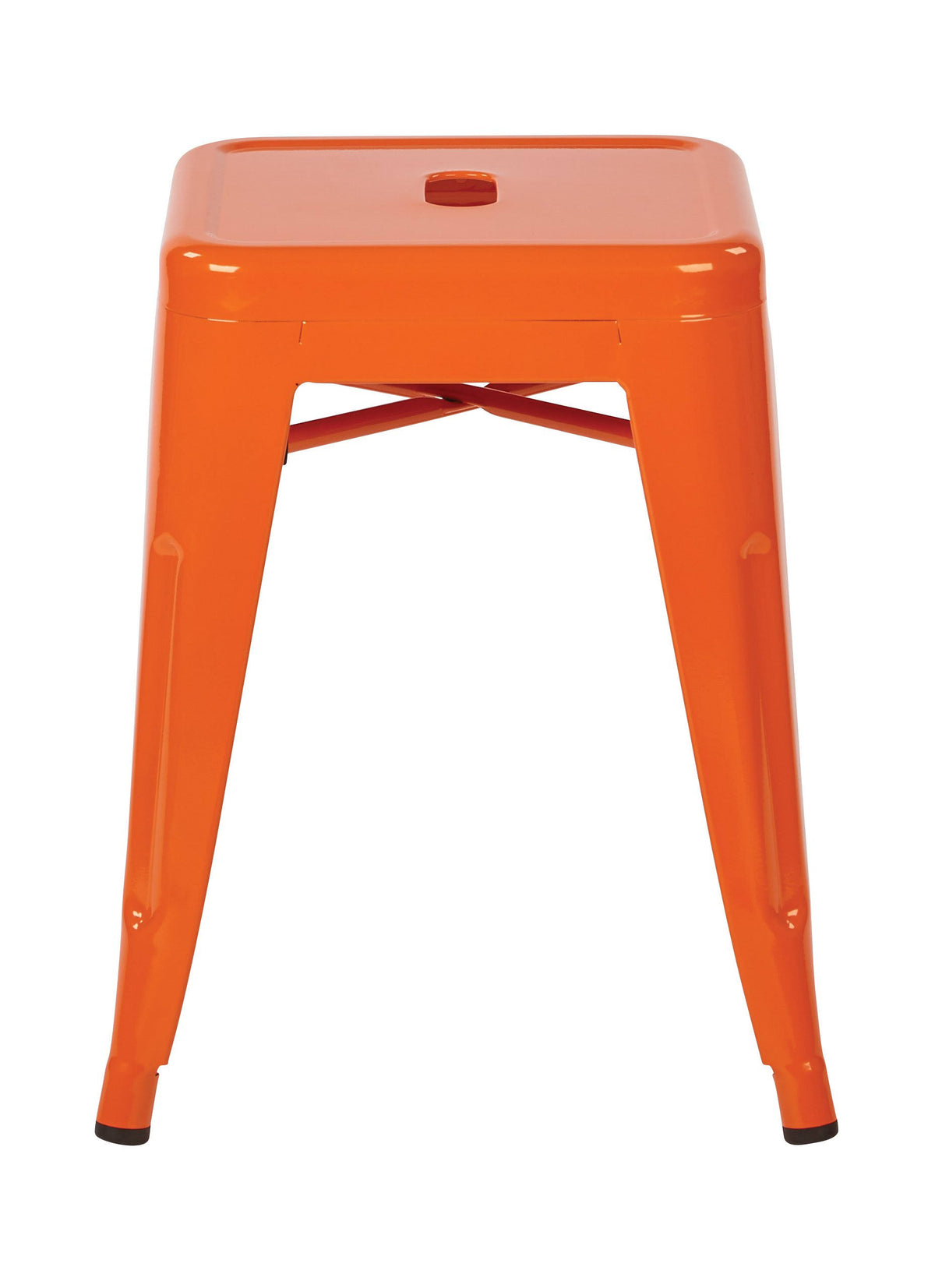Orange Metal Backless Stool Q35832