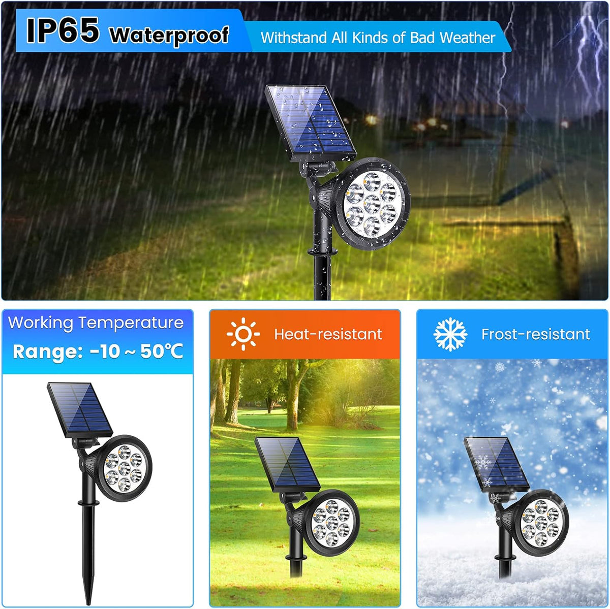 Solar Spot Lights Outdoor Waterproof 4 Pack U847506
