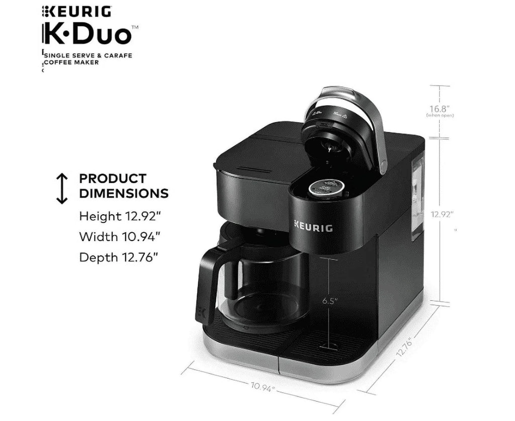 Black Single Serve and 12-Cup Carafe Drip Coffee Brewer U127425