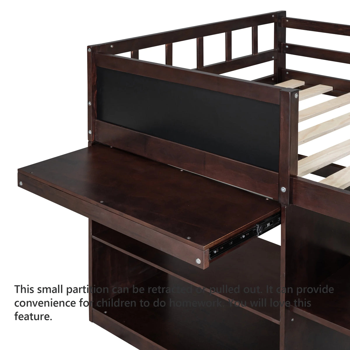 Twin Size Solid Wood Loft Bed with Drawers Shelves and Ladder M6609