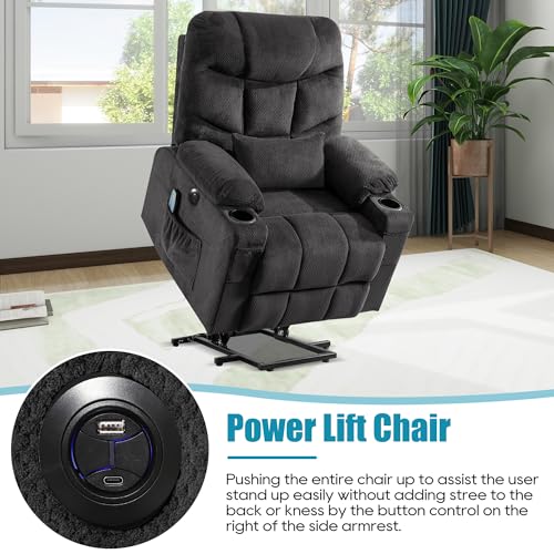 Power Lift Recliner Chair with Heat and Massage and USB Port V93224