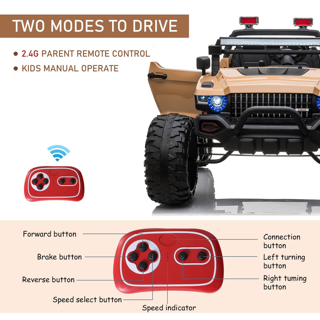 Ride on Car Off Road Truck SUV 12 V Electric Battery Powered with Remote Control Yellow O64244