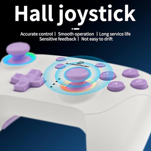 Wireless Gaming Controller 2.4G Gamepad Hall Effect RGB Lights V557