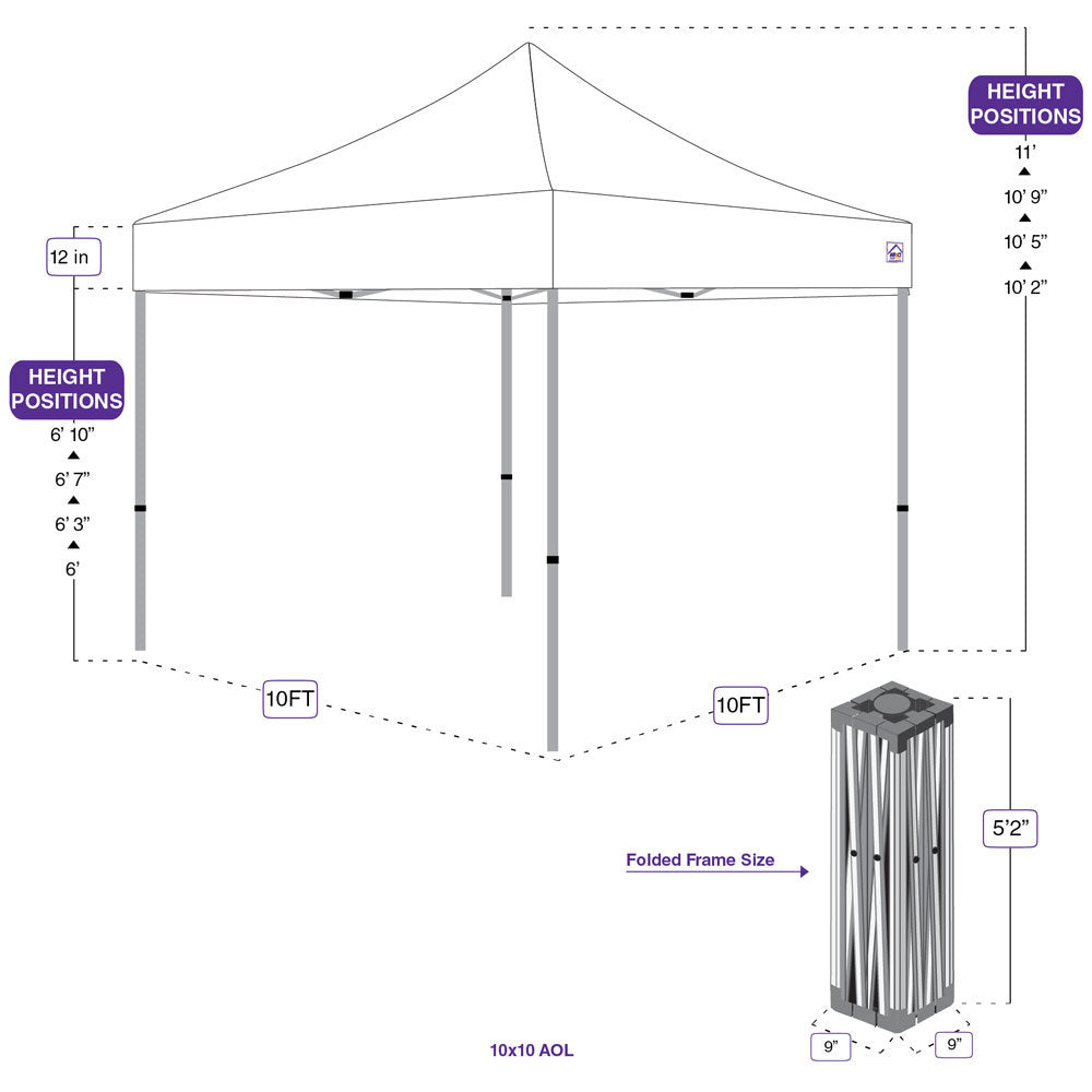 Red 10 x 10 Pop Up Canopy Tent with Roller Bag U984493