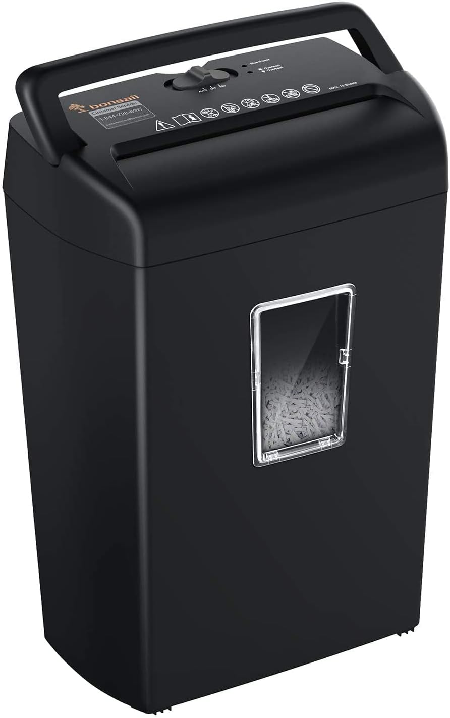10-Sheet Cross-Cut Paper Shredder, 5.5 Gallons Wastebasket, Black, Pack of 2 R59978