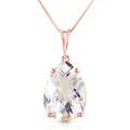 14k Rose Gold Teardrop White Topaz Pendant Necklace C159927