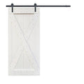 White Knotty Pine Wood Sliding Barn Door with Hardware Kit C552