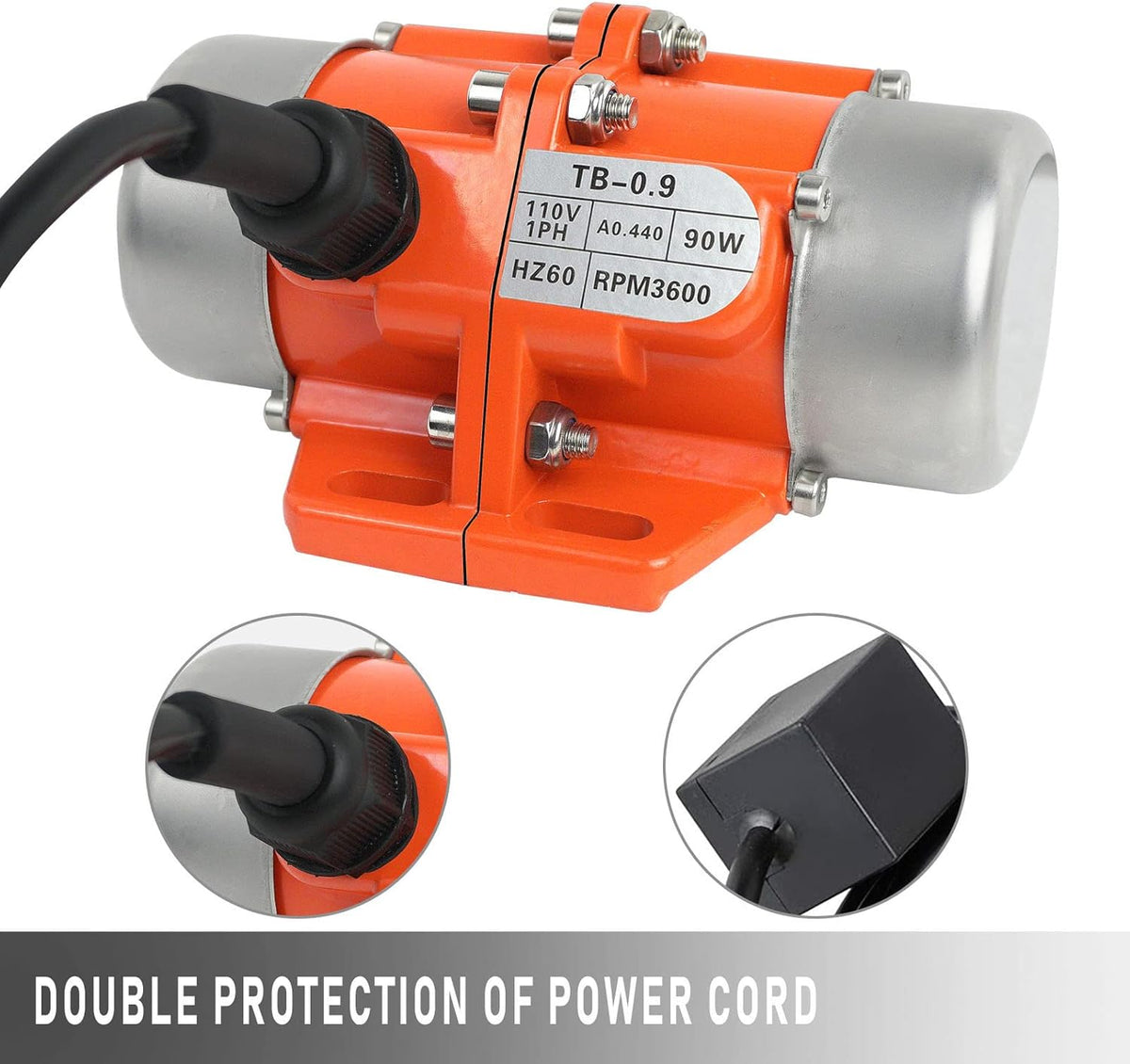 100W Single Phase Electric Vibrating Motor Aluminum Alloy Case AC 110V 3600rpm S7734