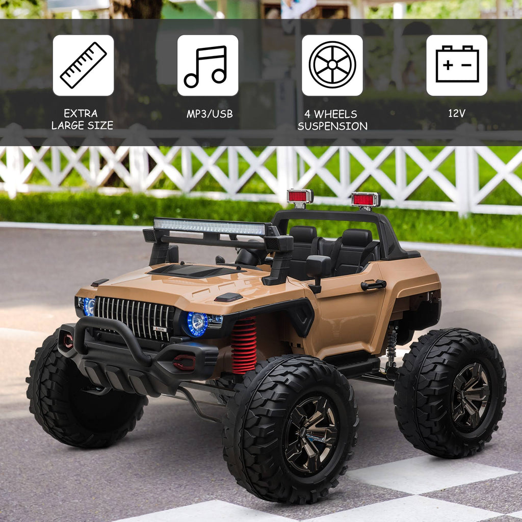 Ride on Car Off Road Truck SUV 12 V Electric Battery Powered with Remote Control Yellow O64244