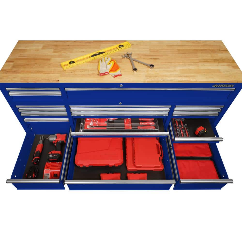 72 in. W Gloss Blue Mobile Workbench Tool Chest S2872