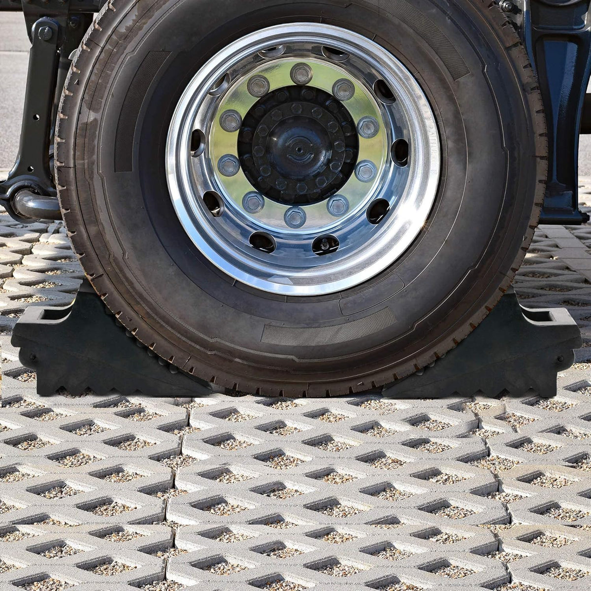 Set of 4 Heavy Duty Rubber Wheel Chocks X271