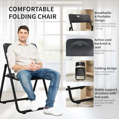 8 Pack Plastic Folding Chair with Ventilation Holes P818303