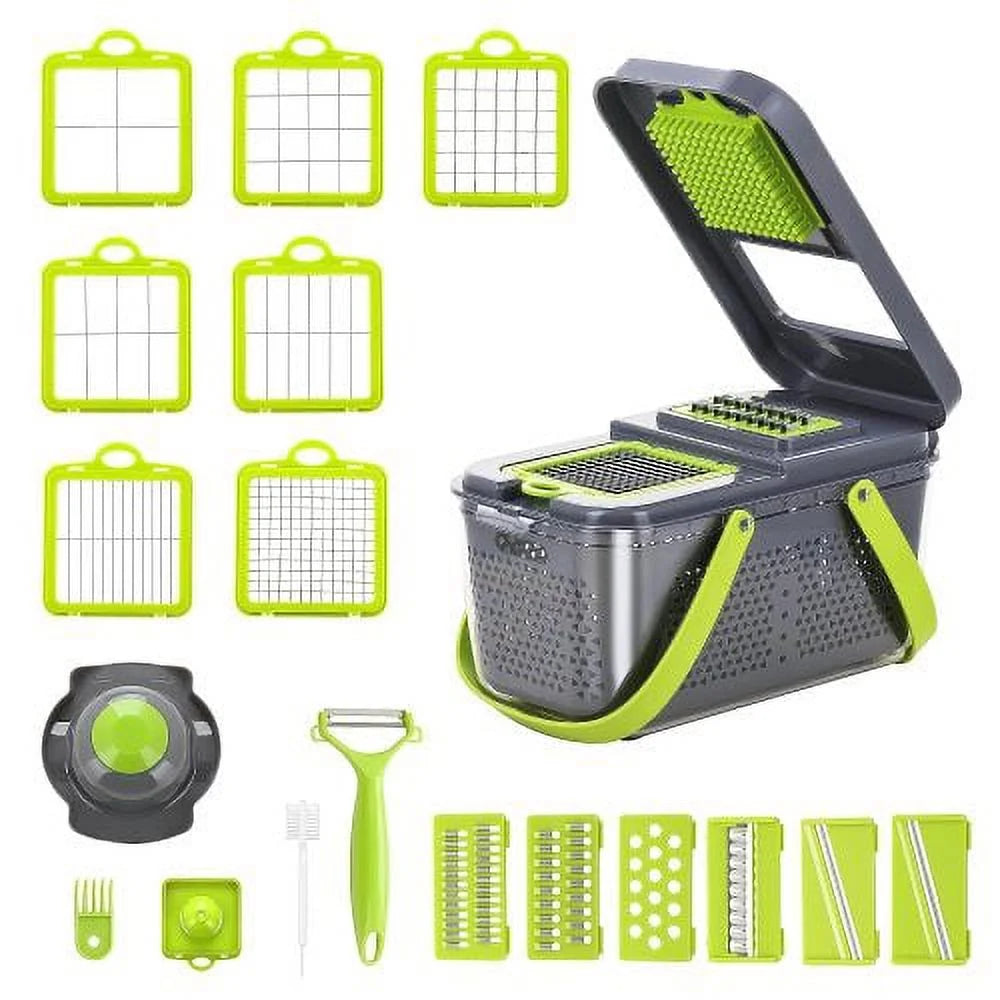 22-in-1 Vegetable Chopper with Container and 13 Blades R9995
