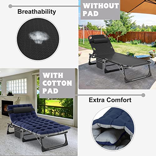 5 Positions Folding Sleeping Cot with Pillow U7495