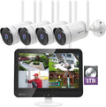 2K Wireless Security Camera System with 12 HD Monitor, 4Pcs 3MP Cameras Z9902