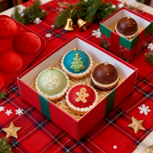 2 Pcs 8-Cavity Christmas Hot Cocoa Bomb Silicone Mold R972357