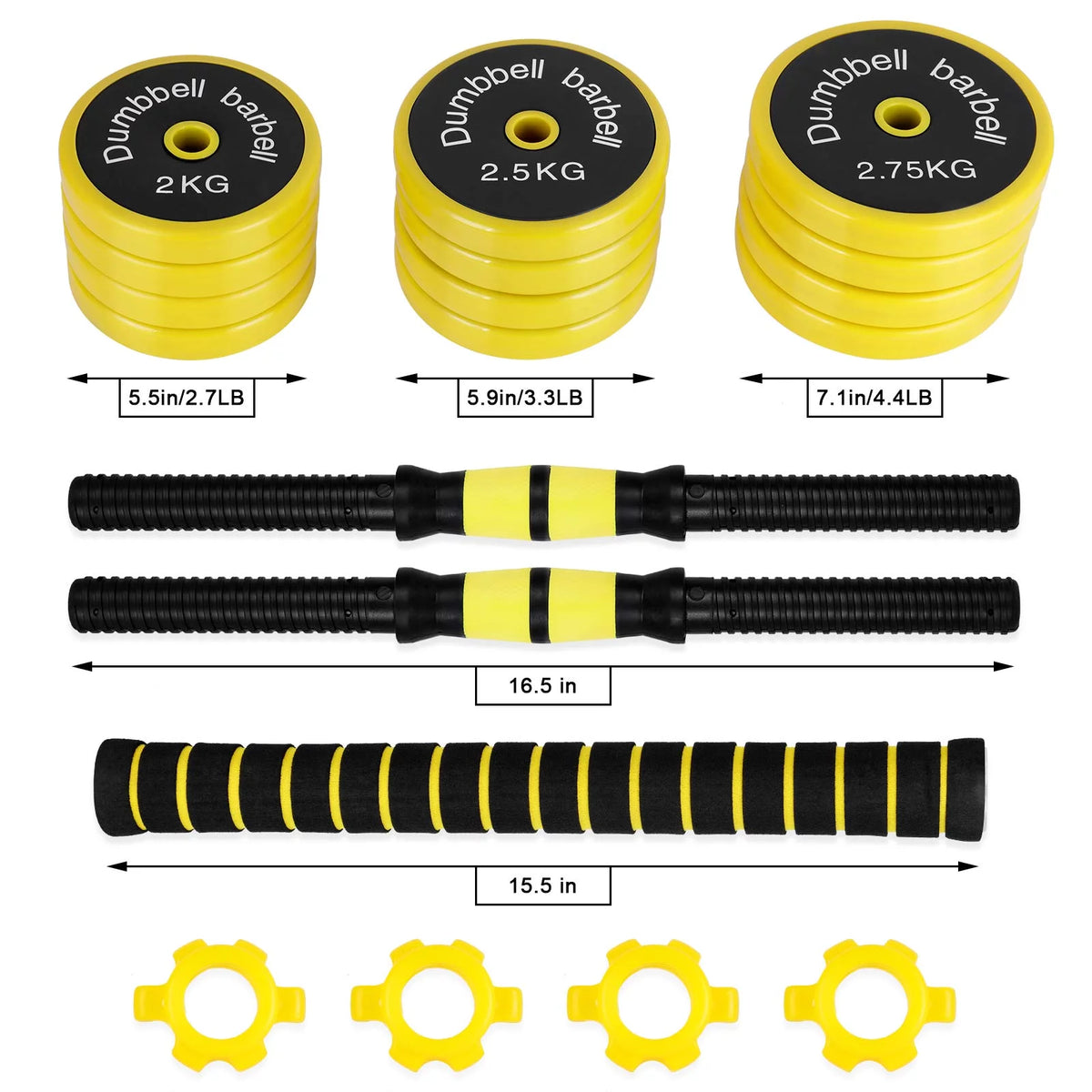 Adjustable 44 Pounds Non-Slip Neoprene Dumbbell Set F963