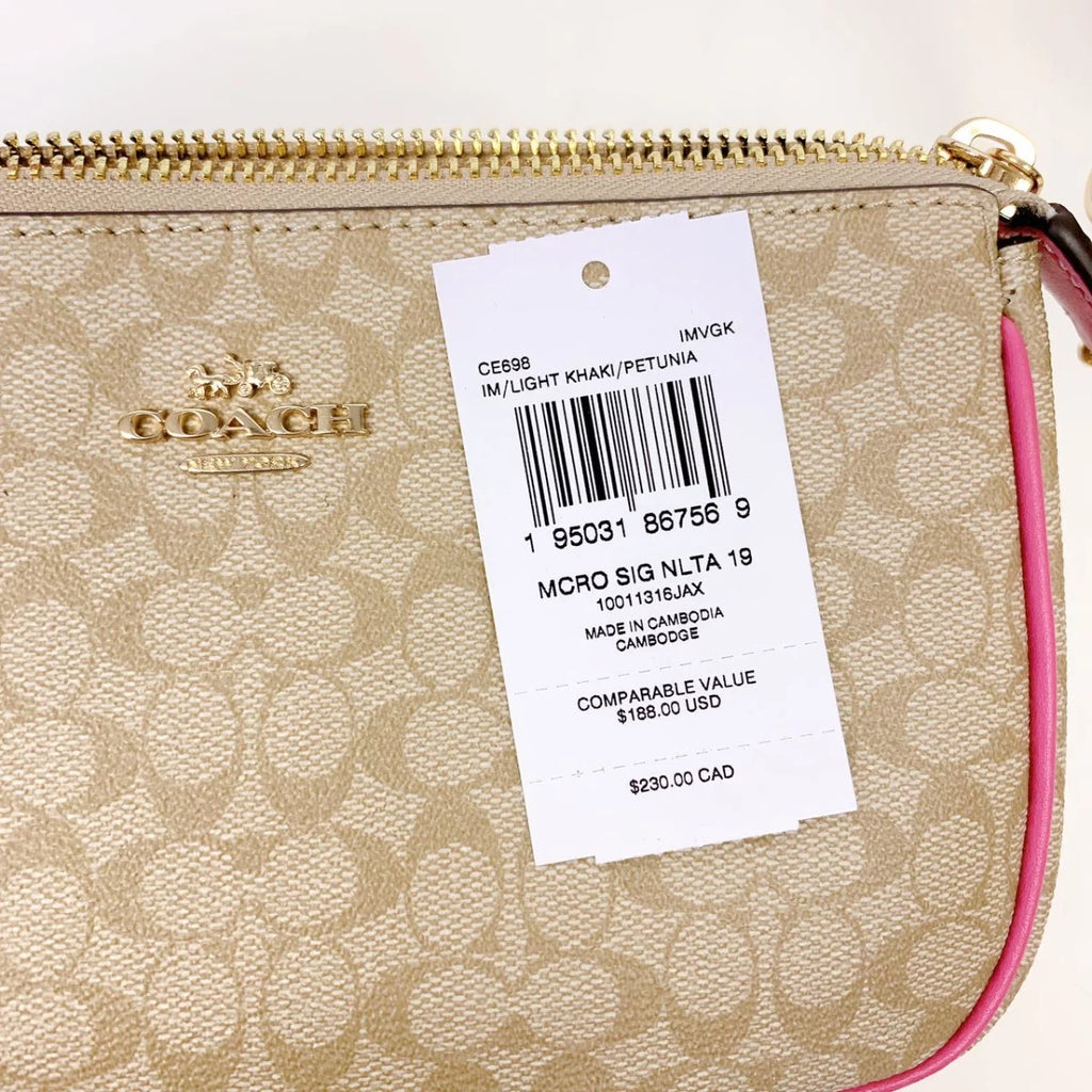 Light Khaki Petunia Colorblock Canvas Bag W236980